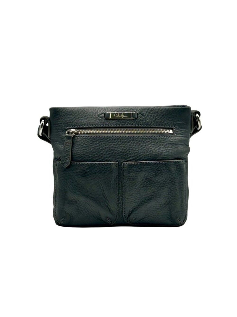 Colee Haan Storm Gray Pebbled Leather Crossbody Bag